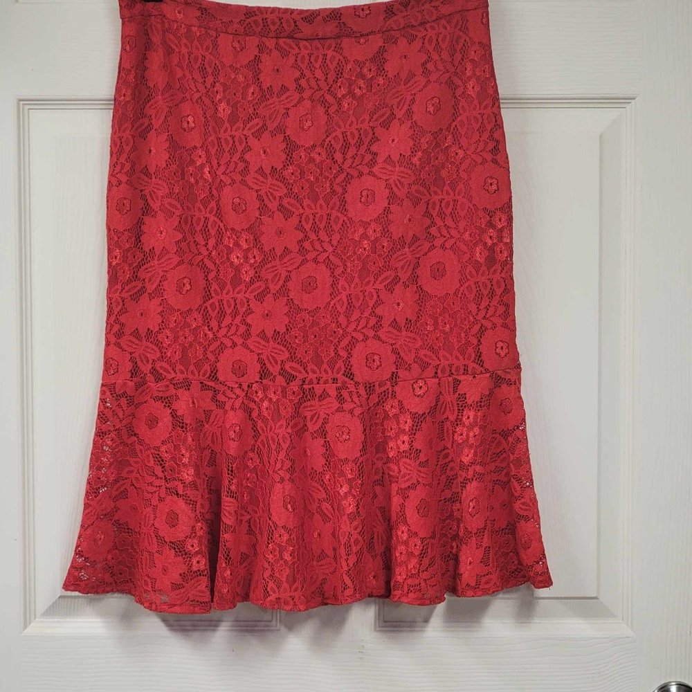 Red Lace Skirt